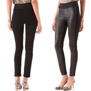 PAIGE Paloma Leather Leggings Skinny Pants Jeans Y2K Black  24